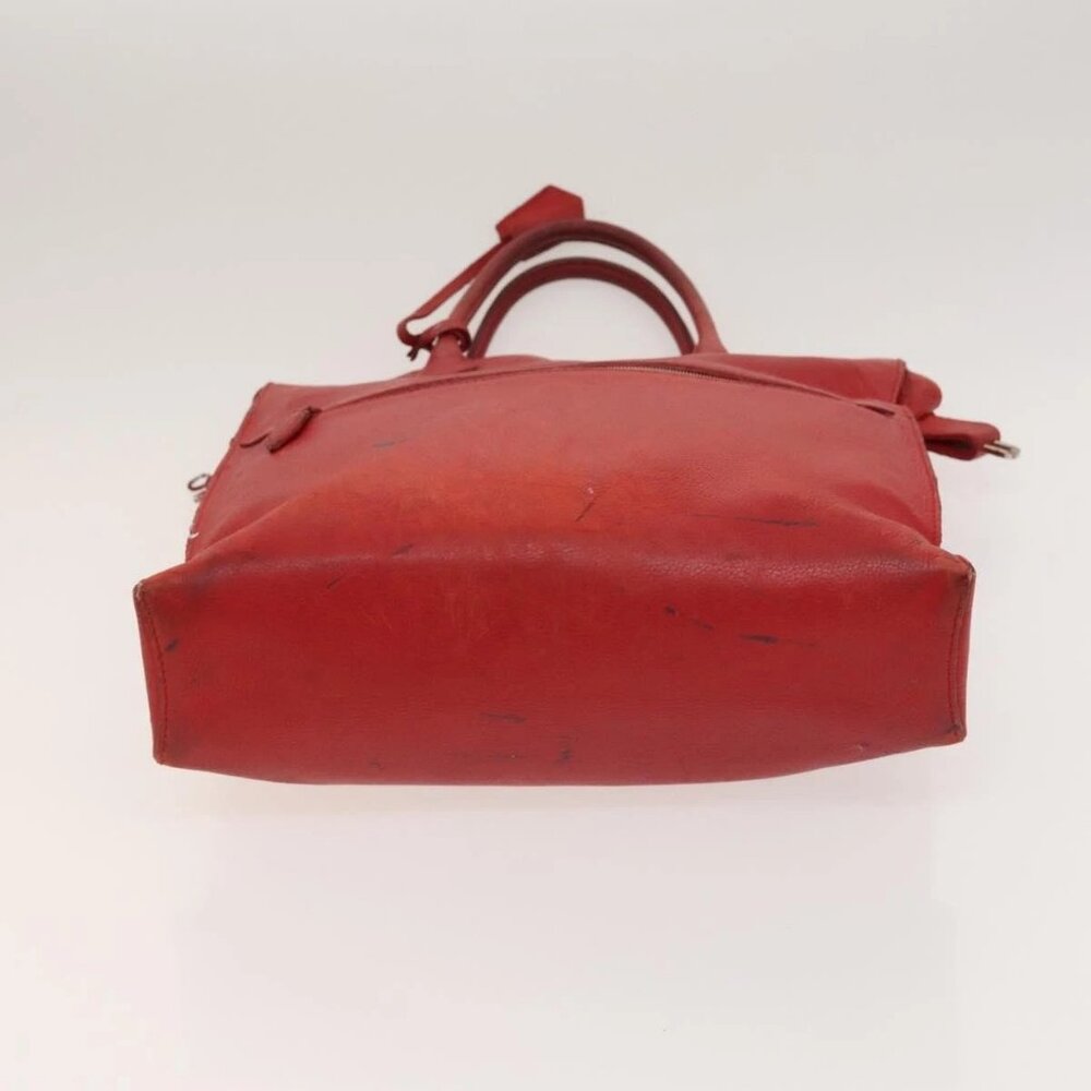 LOUIS VUITTON Hand Bag 2way 2014Stainless Steel Red LV Auth 126285 - Picture 5 of 16